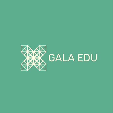 Educational Center with Geometric Grid Icon Logo Design Template