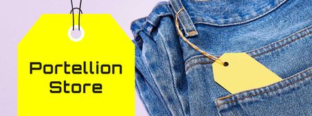 Fashion Sale Ad with Blue Jeans Facebook cover Design Template