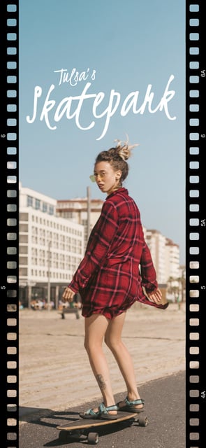 Designvorlage Stylish Girl riding Skateboard für Snapchat Geofilter