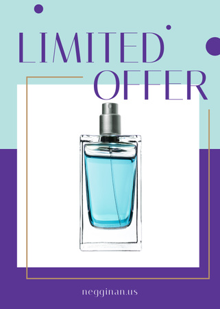 Plantilla de diseño de Perfume Offer Glass Bottle in Blue Flayer 