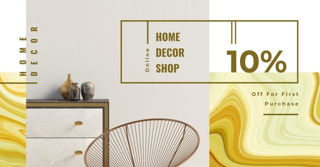 Home Decor Shop Discount Facebook AD Modelo de Design
