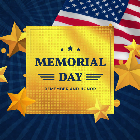 Szablon projektu USA Memorial Day waving Flag Animated Post