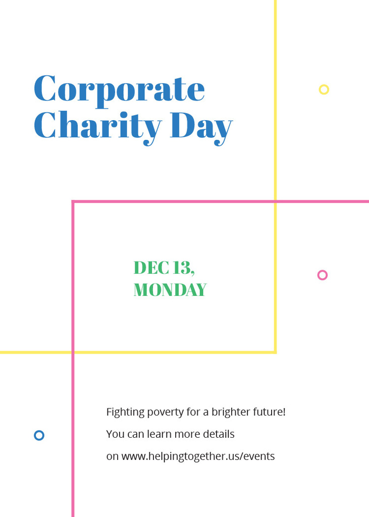 Corporate Charity Day on simple lines Invitation Design Template