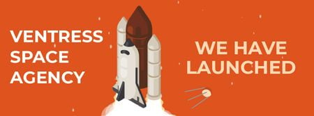 Plantilla de diseño de Spaceship launching into space Facebook Video cover 