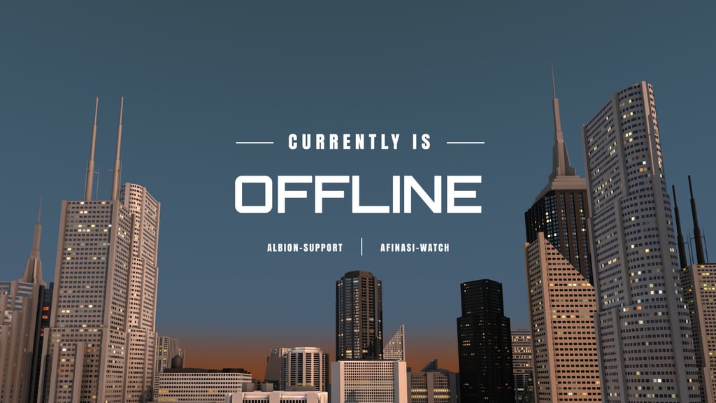 Visual illustration of Skyscrapers in City Twitch Offline Bannerデザインテンプレート