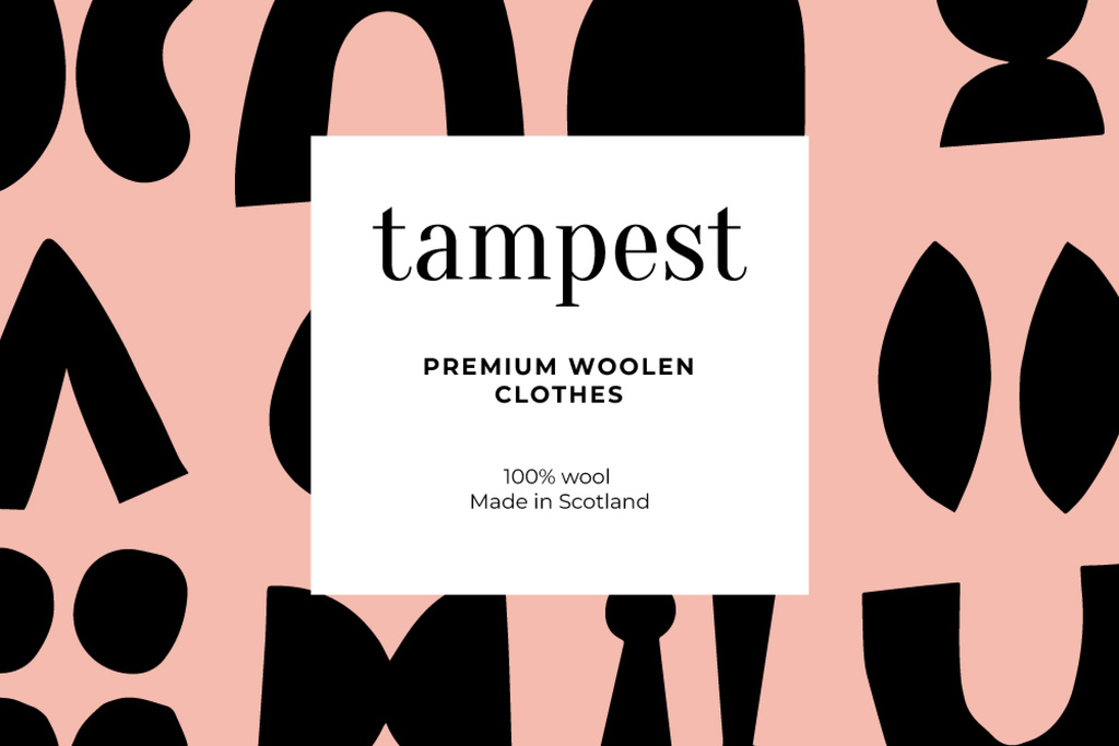 Woolen Clothes ad on abstract pattern Label – шаблон для дизайну
