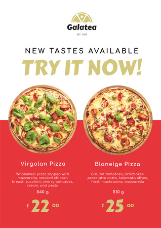 Italian Restaurant Promotion with Pizza Offer Poster Modelo de Design