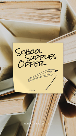 Back to School Sale Paper Books Instagram Video Story tervezősablon