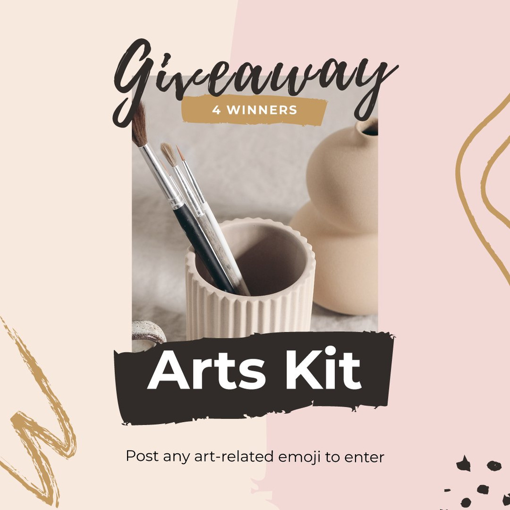 Ontwerpsjabloon van Instagram van Arts Kit Giveaway Offer