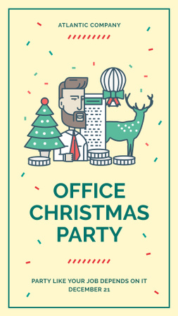Designvorlage Christmas party in office für Instagram Story