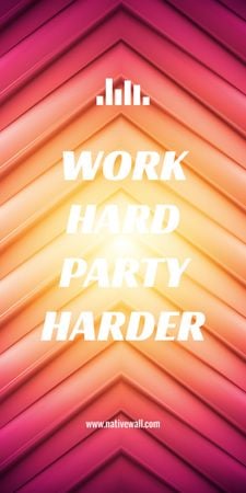 Hard Work quote on red and yellow stripes Graphic – шаблон для дизайну