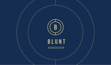 Barbershop Services Offer on blue Business card Modelo de Design