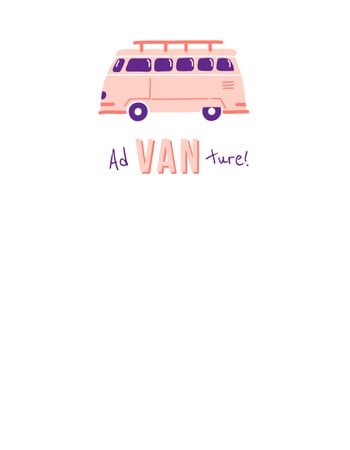 Travel Inspiration with Cute Pink Van T-Shirt – шаблон для дизайну