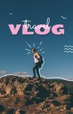 Outdoor Trip Inspiration Traveler on Cliff IGTV Cover Design Template