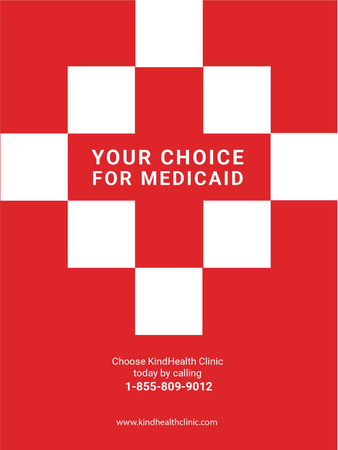 Medicaid Clinic Ad Red Cross Poster US Design Template