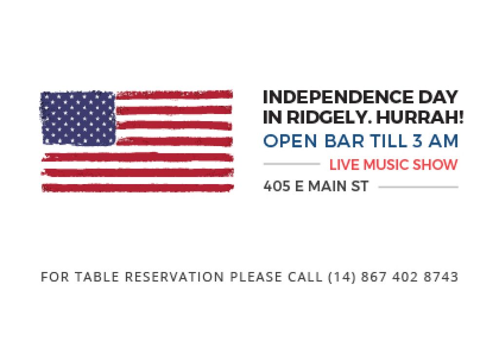 Independence day in Ridgely Card Design Template