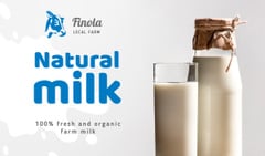 Milk Farm Ad with Glass of Organic Milk