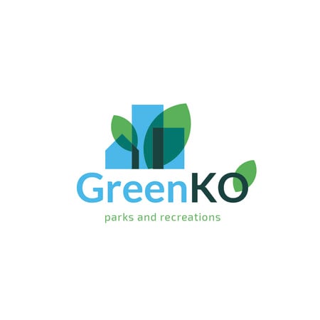 Parks And Recreations Icon with Leaves on Houses Logo Πρότυπο σχεδίασης