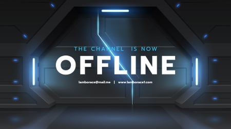 πύλες στο φουτουριστικό καταφύγιο Twitch Offline Banner Πρότυπο σχεδίασης