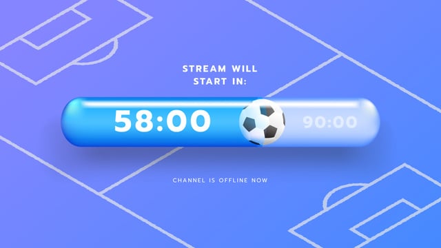 Plantilla de diseño de Game Stream Ad with Sports Field illustration Twitch Offline Banner 