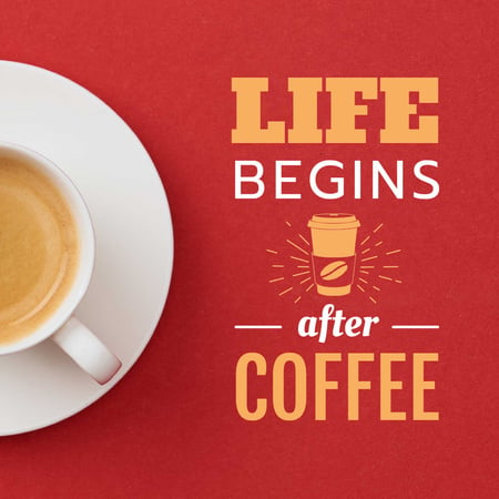 Plantilla de diseño de Cup of Coffee on Red table Animated Post 