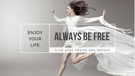 Inspiration Quote Woman Dancer Jumping Title Design Template