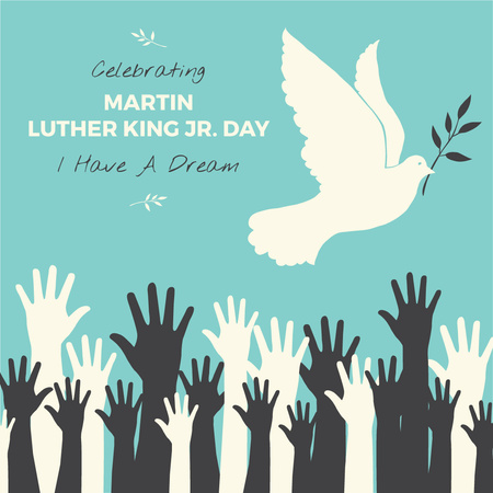 Designvorlage Martin Luther King day Greeting für Instagram