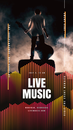 Rock star performing on stage Instagram Story Design Template