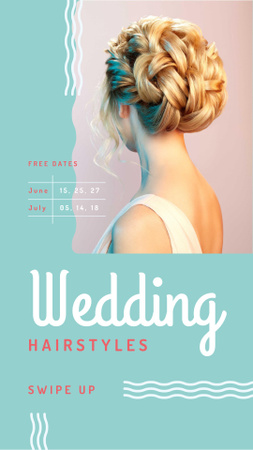 Wedding Hairstyles Offer with Bride with Braided Hair Instagram Story Design Template