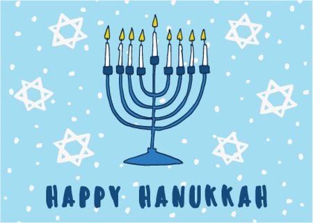 Designvorlage Happy Hanukkah greeting card für Postcard