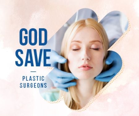 Woman at Plastic Surgery Clinic Medium Rectangle Design Template