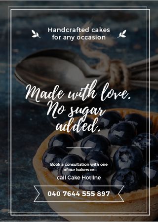 Bakery Ad with Blueberry Tart Flayer Design Template