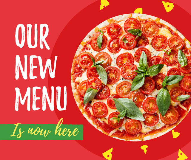 Delicious Italian pizza menu Facebook Design Template