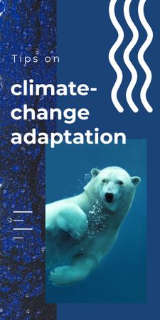 Ontwerpsjabloon van Graphic van Polar bear swimming in water