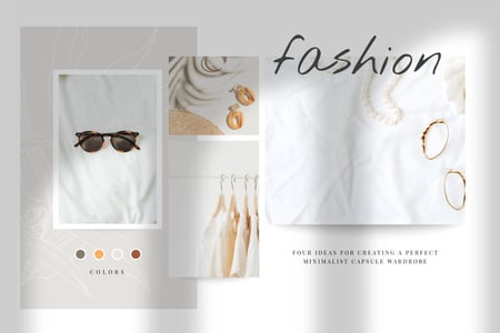 Summer Clothes and Accessories in natural colors Mood Board Tasarım Şablonu