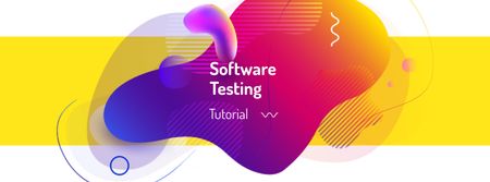 Software testing with Colorful lines and blots Facebook cover Design Template