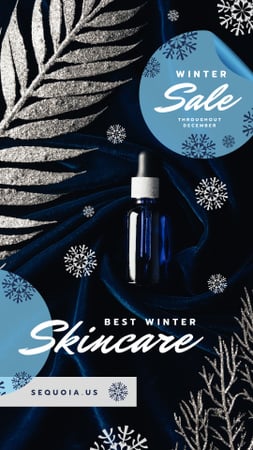 cosméticos de inverno venda skincare produto garrafa Instagram Story Modelo de Design