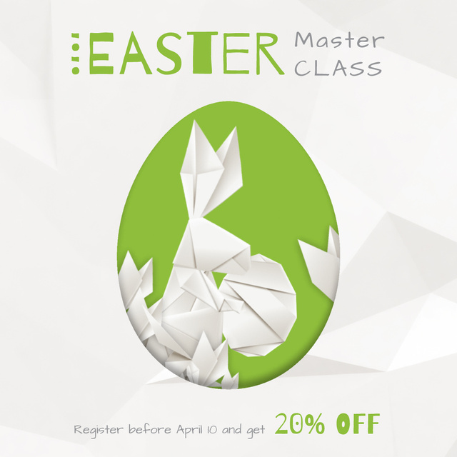 Easter Egg with Paper Bunny Animated Post Šablona návrhu