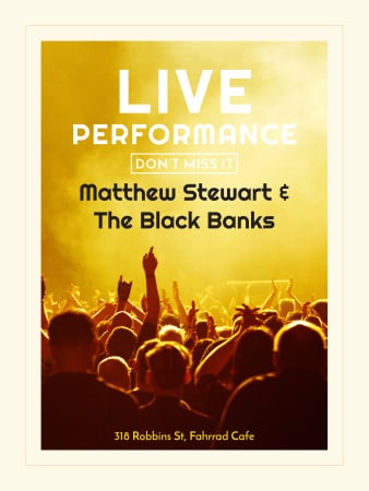Ontwerpsjabloon van Poster US van Live Performance announcement Crowd at Concert