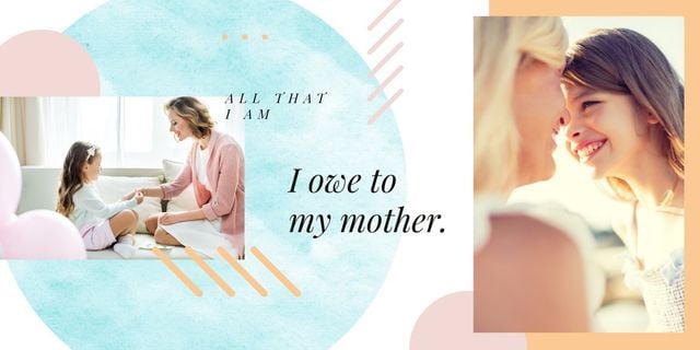 Mother and Daughter Happy Relationship Image Design Template