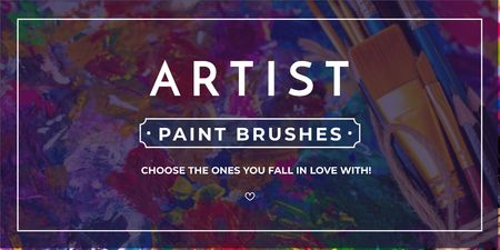 Paint brushes store Offer Twitter Design Template