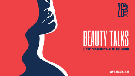 Beauty Talks Announcement Creative Female Portrait Full HD video Modelo de Design