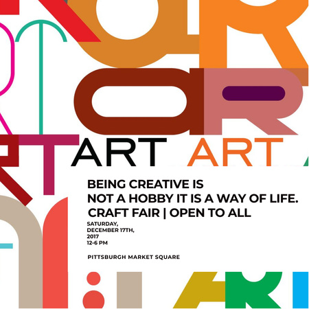 Creativity Quote on colorful Letters Instagram AD Πρότυπο σχεδίασης