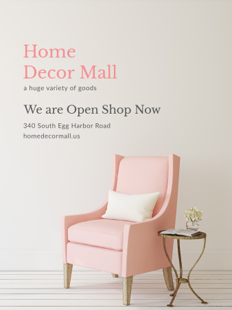 Furniture Store ad with Armchair in pink Poster US – шаблон для дизайну