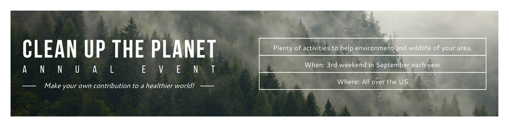 Plantilla de diseño de Clean up the Planet Annual Event In Forest Twitter 