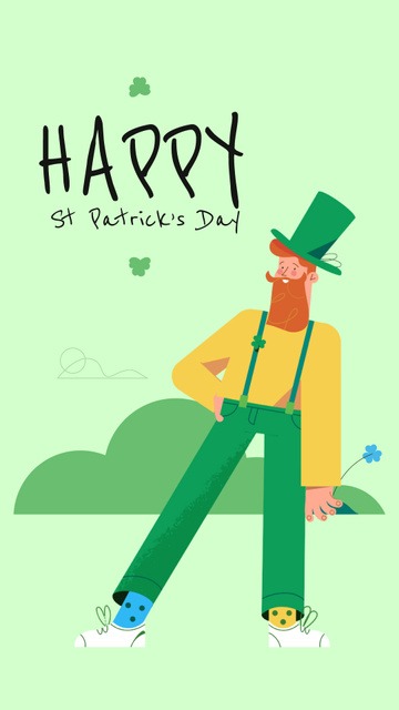 Plantilla de diseño de Man celebrating Saint Patrick's Day Instagram Video Story 