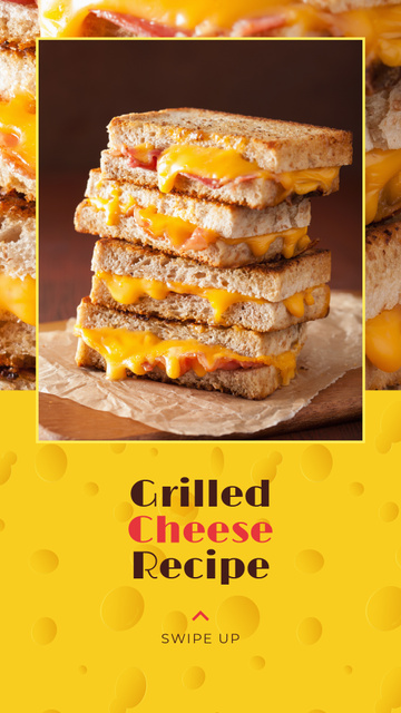 Plantilla de diseño de Grilled Cheese Ad on Yellow Instagram Story 