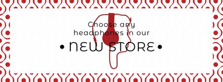 Gadgets Sale Man in Headphones Facebook cover Design Template