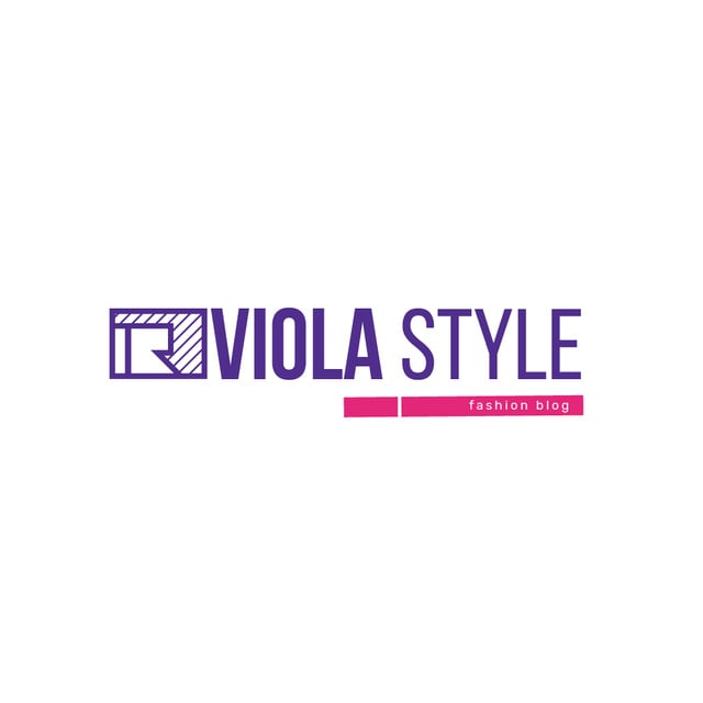 Fashion Blog with Geometric Elements Icon in Purple Logo Design Template