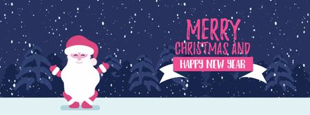 Plantilla de diseño de Christmas Greeting Funny Jumping Santa Claus Facebook Video cover 